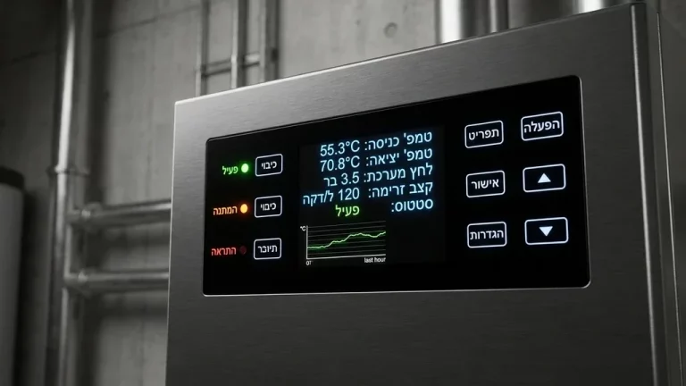 לוח פיקוד ובקרה חכם של מערכת חימום מים משותפת